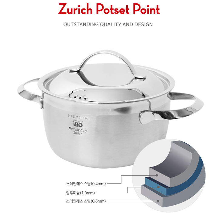 Bộ 5 nồi Inox thân đúc ELO Zurich Premium nhập khẩu Đức