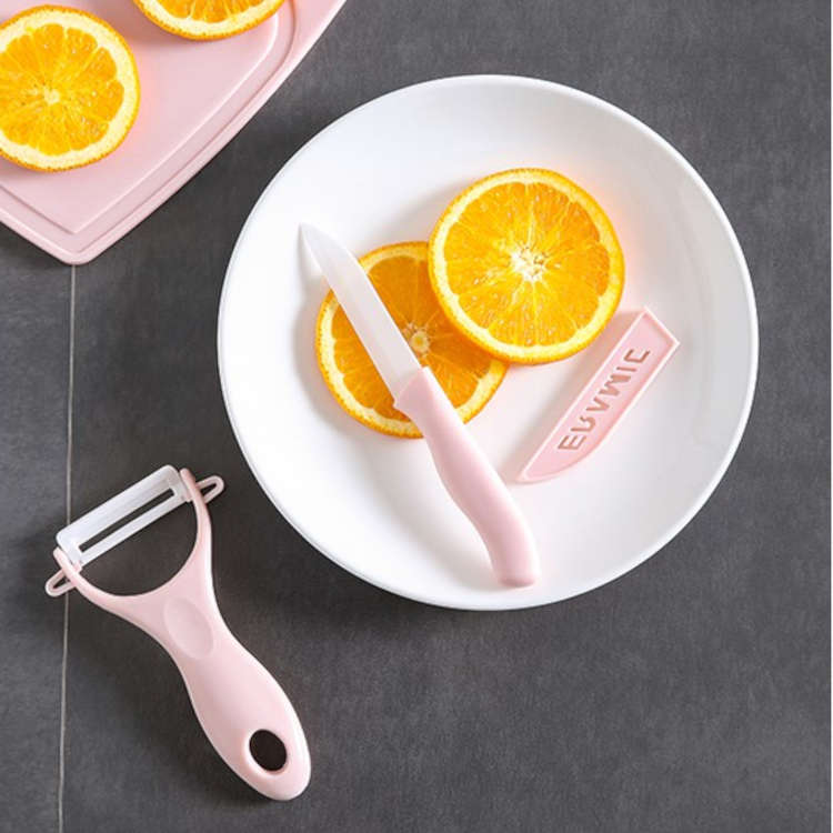 Bộ dao thớt gọt tỉa phủ sứ ceramic Komeki Nhật Bản KM-4214