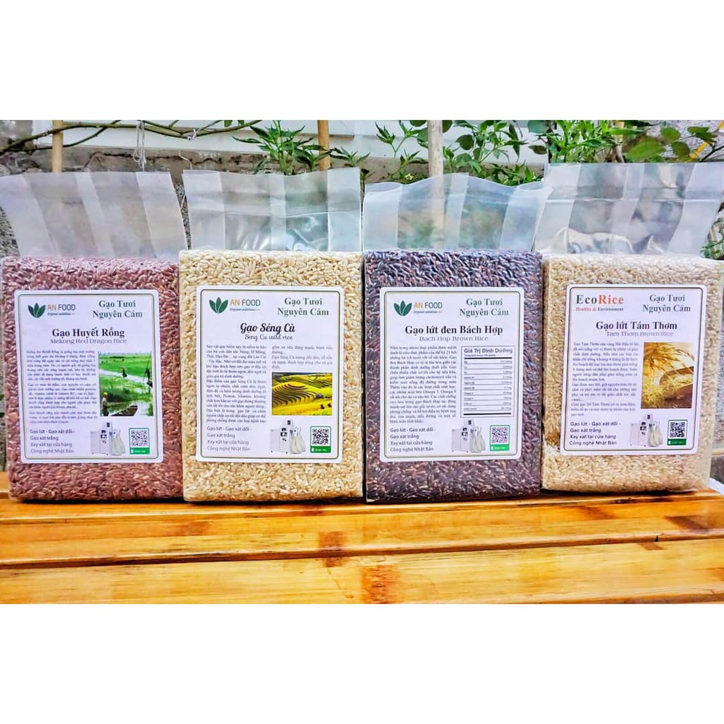 Gạo tươi nguyên cám Eco Rice các loại