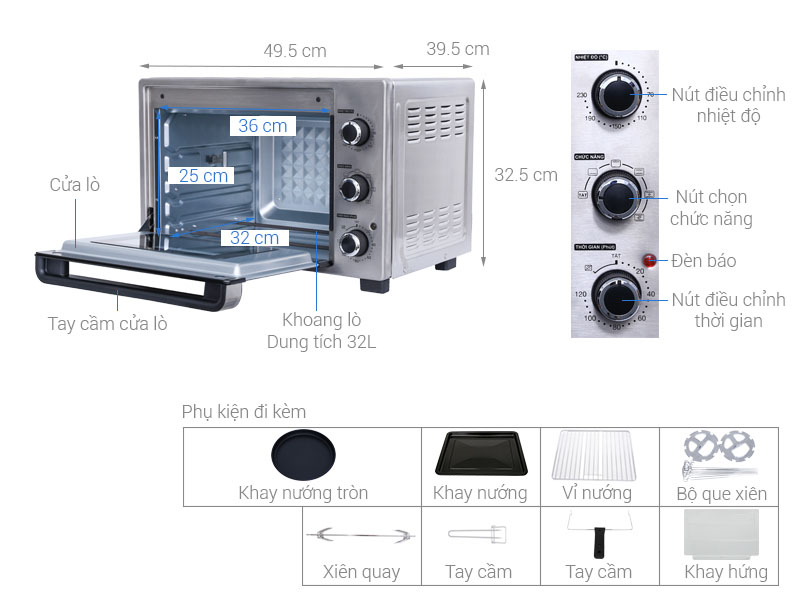 Lò nướng điện 32 lít Sharp EO-A323RCSV-ST hàng chính hãng, bảo hành 12 tháng