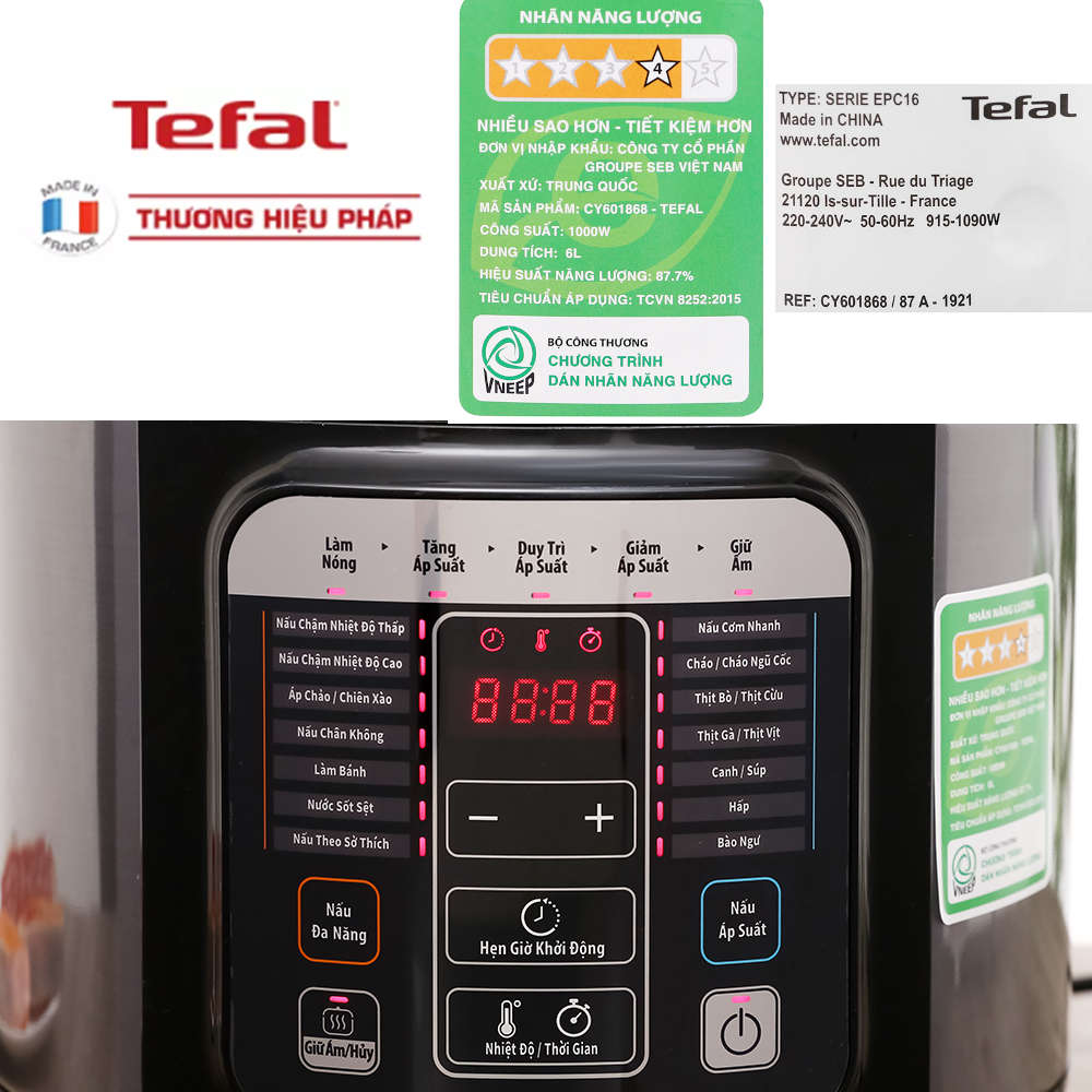 Nồi áp suất điện tử Tefal CY601868