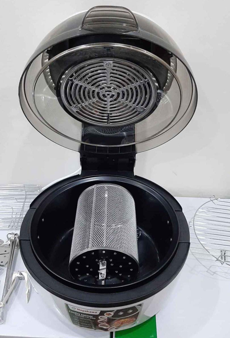 Nồi chiên không dầu đa năng xoay 360 độ Nagakawa NAG3302 dung tích 9 lít - Hàng chính hãng, bảo hành 12 tháng