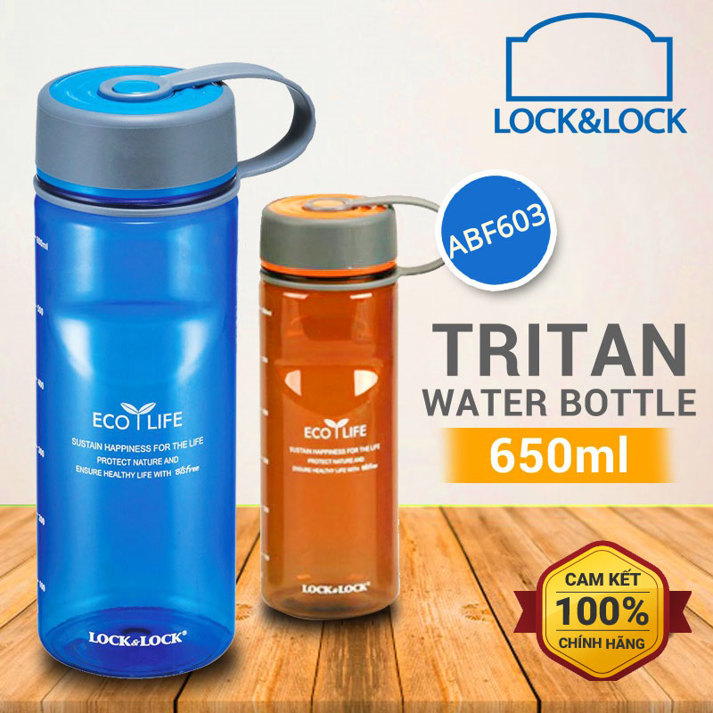 Bình đựng nước thể thao nhựa Tritan Lock&Lock Eco Life dung tích 650ml ABF603 có quai xách