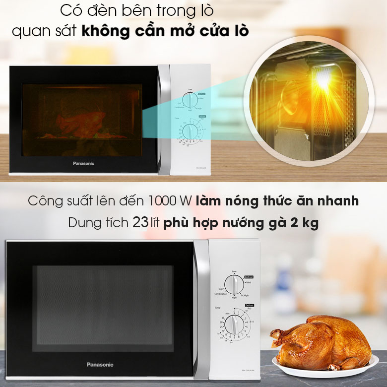 Lò vi sóng có nướng Panasonic NN-GM34JMYUE công suất 1000W dung tích 23L