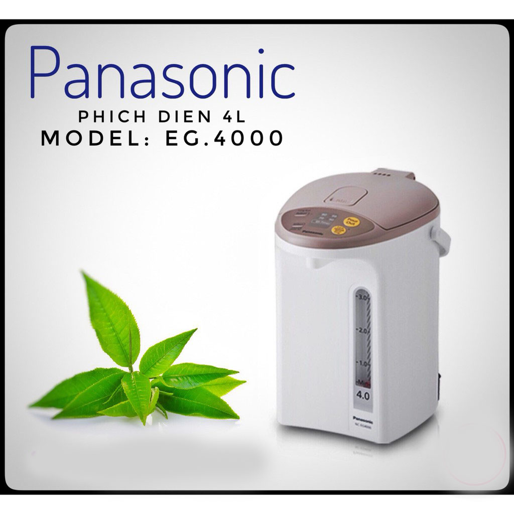 Bình thuỷ điện Panasonic dung tích 4 Lít NC-EG4000CSY sản xuất Thái Lan, hàng chính hãng bảo hành 12 tháng