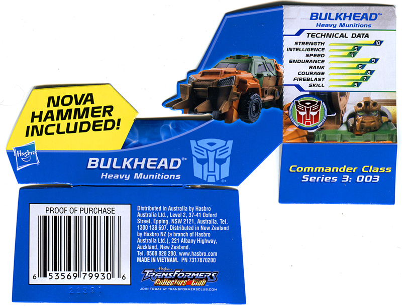 Đồ Chơi Transformer Prime biến hình Beast Hunters Commander - Bulkhead Heavy Munitions (Box)