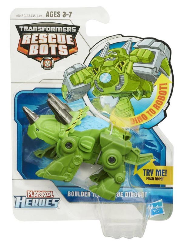 Robot Transformers Playskool Heroes Rescue Bots Boulder the Rescue Dinobot (Box)